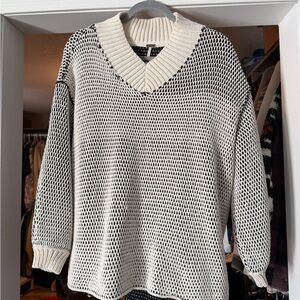 Free People Black and White Women's Sweater